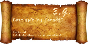 Batthyány Gergő névjegykártya